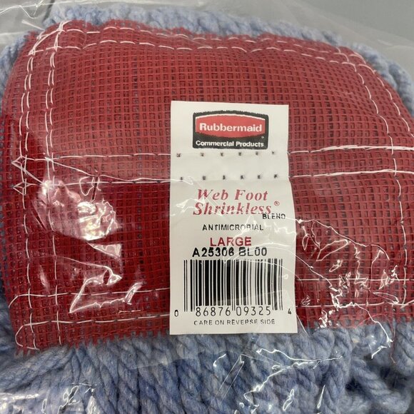 Rubbermaid Commercial Web Foot AntiMicrobial Shrinkless Mop Head Blue Large - Picture 3 of 3
